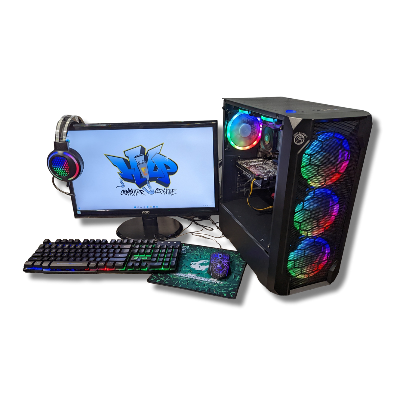 PC Cearrbhachais Tosaithe Intel Core i5 1050 - Beart Monatóireachta agus Cearrbhachais 19" SAOR IN AISCE